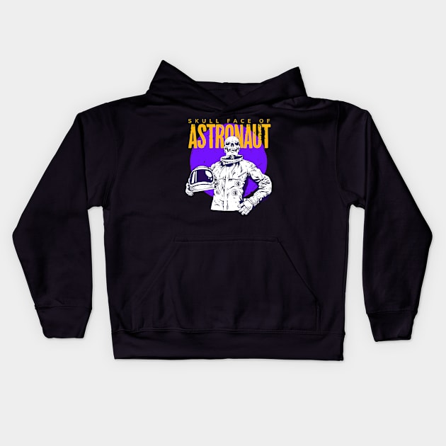 Skull face astronaut Kids Hoodie by Mako Design 